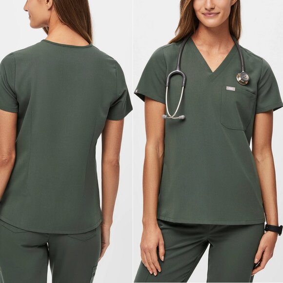 Figs Moss Green Set Zamora Joggers & Catarina Scrub Top Medium - Picture 2 of 10